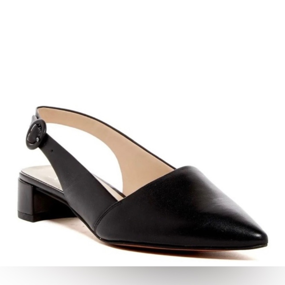 Franco Sarto Vickie Black Slingback Kitten Heels